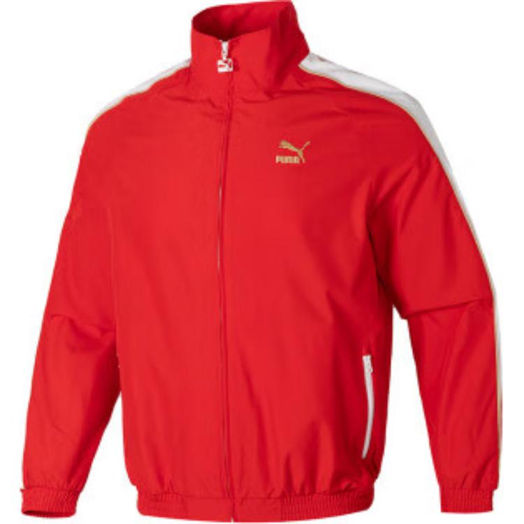 Puma Retro Colorblock Track Jacket Red Unisex Casual Breathable Sportswear 629227-11
