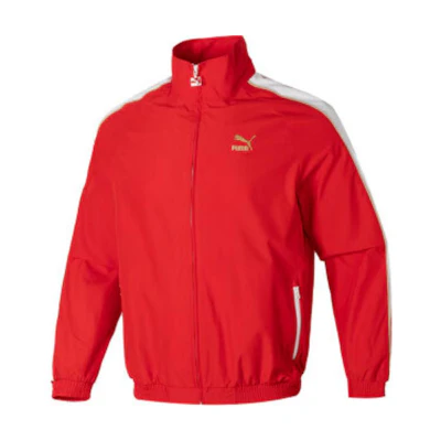 Puma Retro Colorblock Track Jacket Red Unisex Casual Breathable Sportswear 629227-11