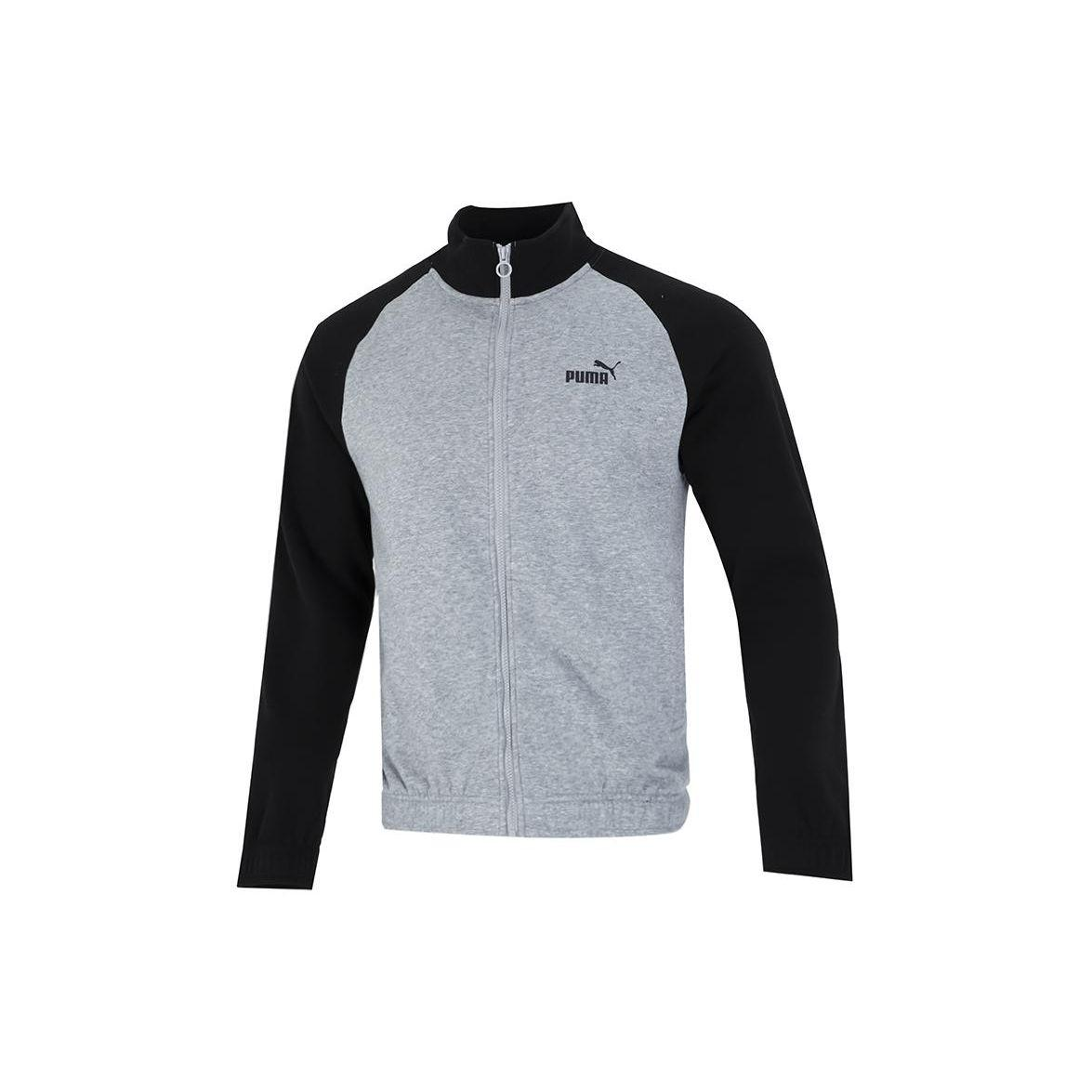 Puma Retro Colorblock Track Jacket with Logo, Gray 674642-03