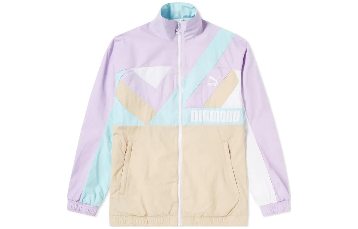 Puma Retro Colorblock Track Jacket with Zipper and Stand Collar 575353-02