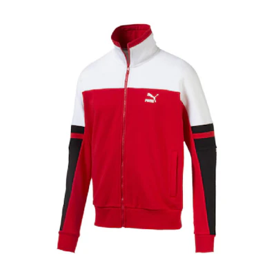 Puma Retro Colorblock Training Jacket Red White Sportstyle Collection 595866-11