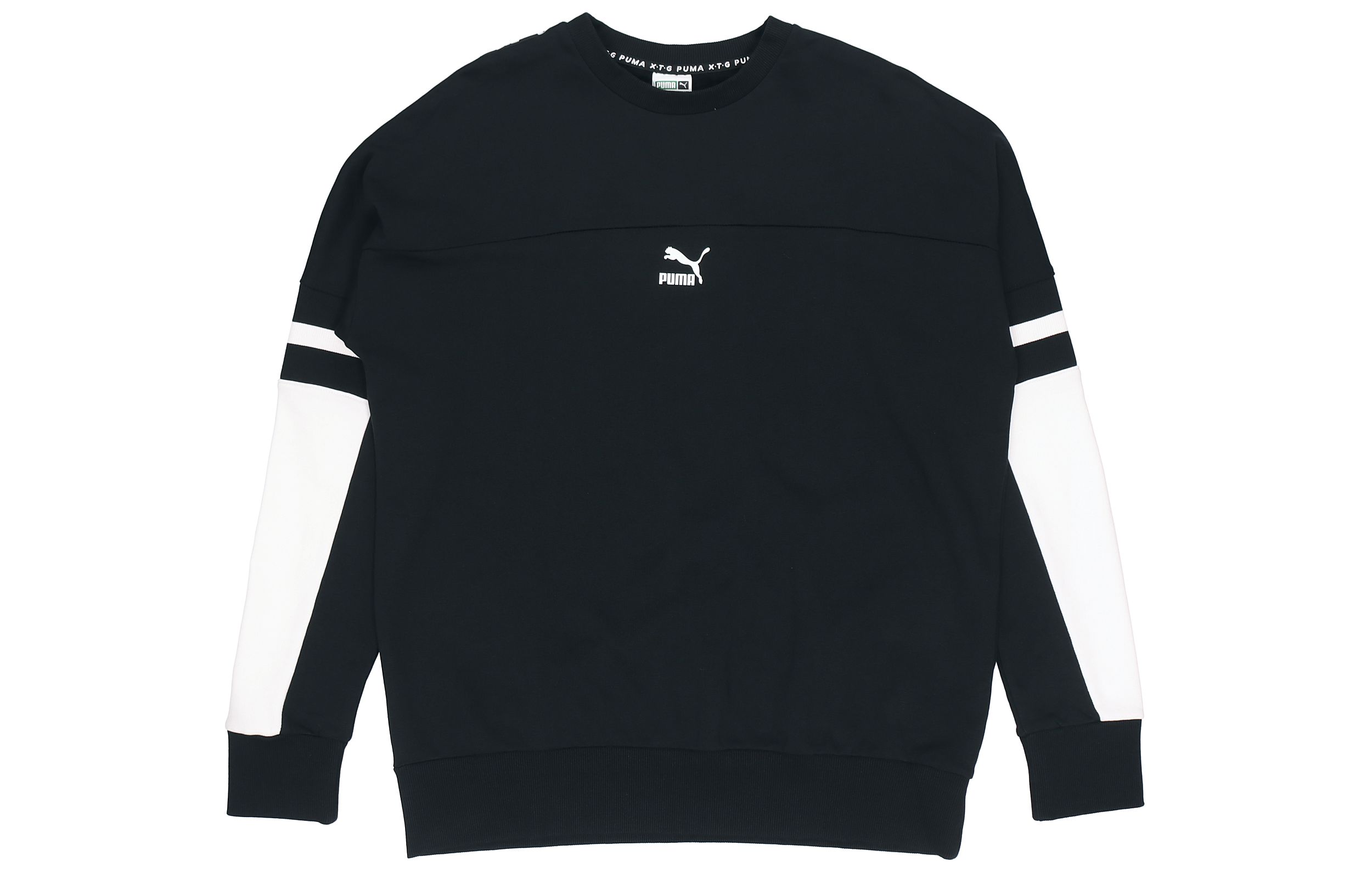 Puma Retro Crewneck Long Sleeve Sweatshirt - Black 595872-01