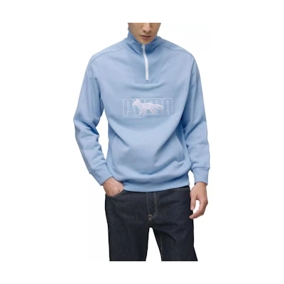 Puma Retro High-Neck Half-Zip Sweatshirt Light Blue Unisex 532322-92