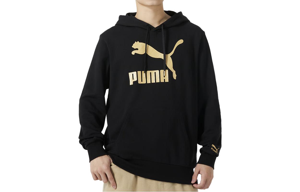 Puma Retro Hoodie with Big Logo Print - Black 625822-01