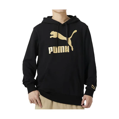Puma Retro Hoodie with Big Logo Print - Black 625822-01