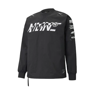 Puma Retro Letter Crewneck Pullover Sweatshirt in Black 530457-01