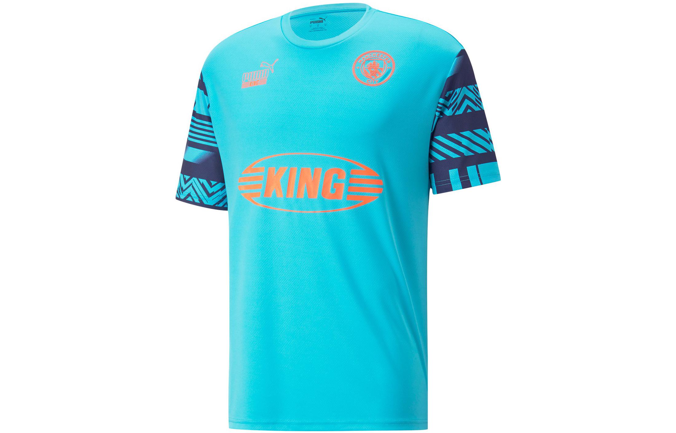 Puma Retro Letter Print Crew Neck Football Jersey - Blue 765213-09