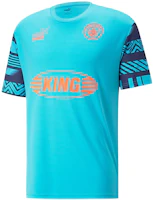 Puma Retro Letter Print Crew Neck Football Jersey - Blue 765213-09 Puma Retro Letter Print Crew Neck Football Jersey - Blue 765213-09