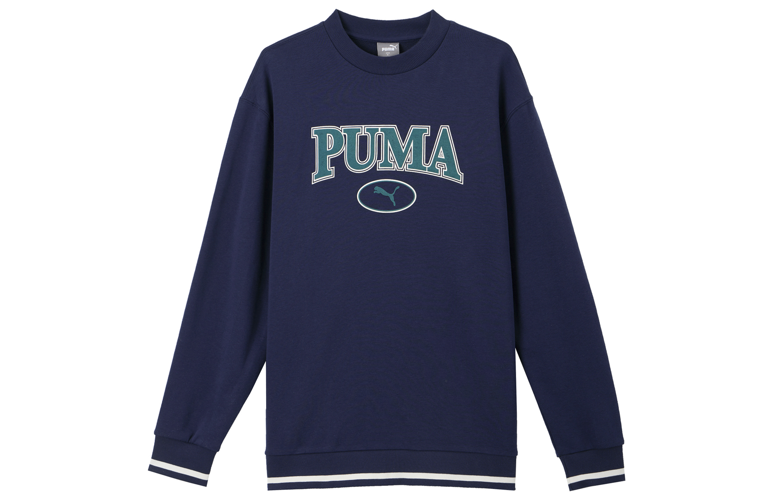 Puma Retro Letter Print Pullover Sweatshirt Navy Blue - Casual Wear 678422-06