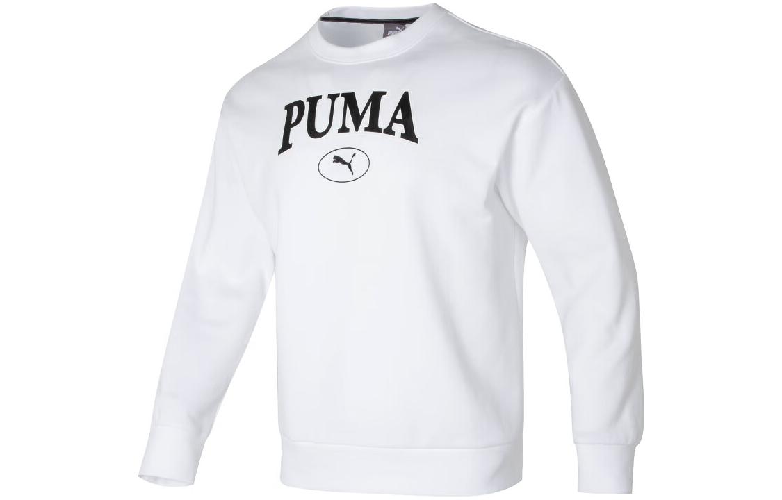 Puma Retro Letter Print White Crewneck Sweatshirt Unisex Casual Long Sleeve 682929-02