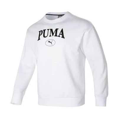 Puma Retro Letter Print White Crewneck Sweatshirt Unisex Casual Long Sleeve 682929-02