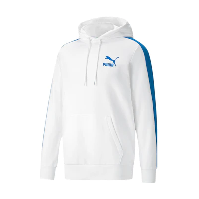 Puma Retro Logo Print Colorblock Hoodie Future Blue Unisex 531354-02