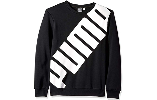 Puma Retro Logo Print Pullover Sweatshirt Black 855069-01
