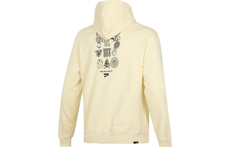 Puma Retro Logo Print Pullover Sweatshirt Yellow 535412-41