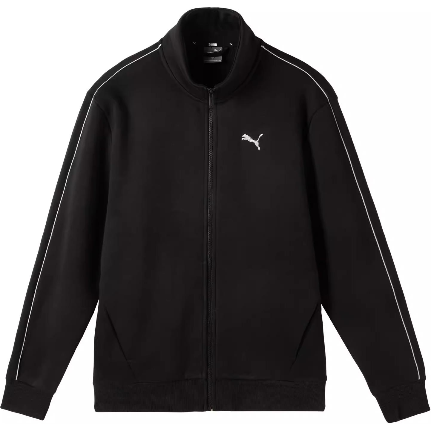 Puma Retro Logo Print Zip Jacket Unisex Black 686082-01
