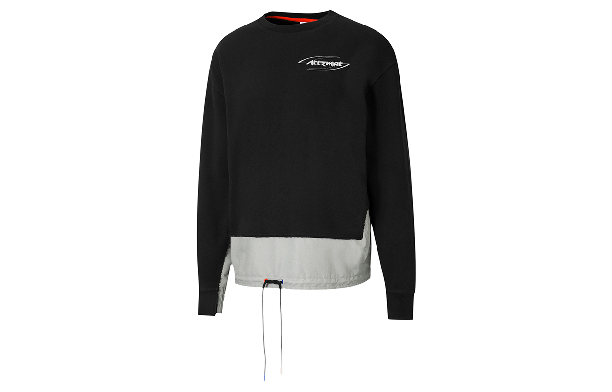 Puma Retro Patchwork College Crewneck Sweatshirt Black 598273-01