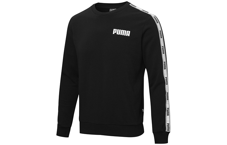 Puma Retro Pullover Sweatshirt with Logo Taping - Black 587028-01