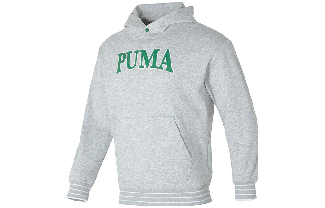 Puma Retro Sport Print Hoodie Unisex Gray Long Sleeve Sweatshirt 682921-04