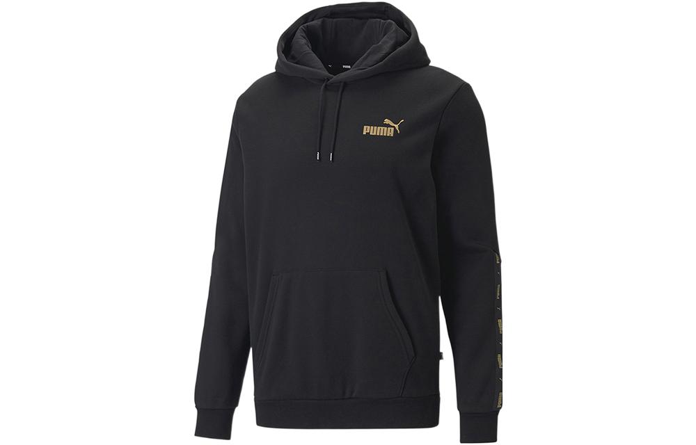 Puma Retro Sports Hoodie Men’s Black with Logo Print and Drawstring 674352-01
