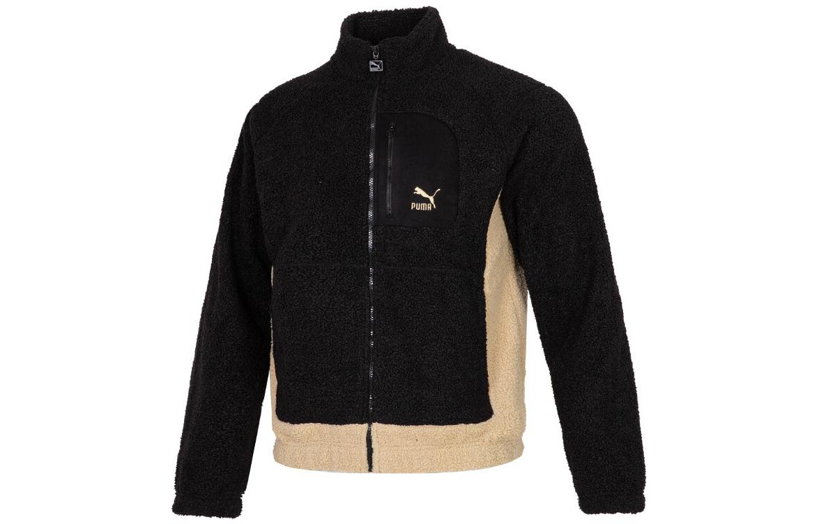 Puma Retro Sports Jacket Black Unisex with Logo Print and Colorblock Design 539914-01