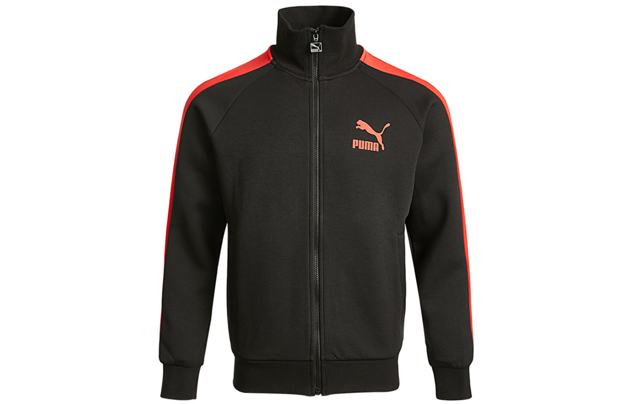 Puma Retro Sports Patchwork Logo Knit Jacket Black 531377-51