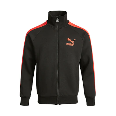 Puma Retro Sports Patchwork Logo Knit Jacket Black 531377-51