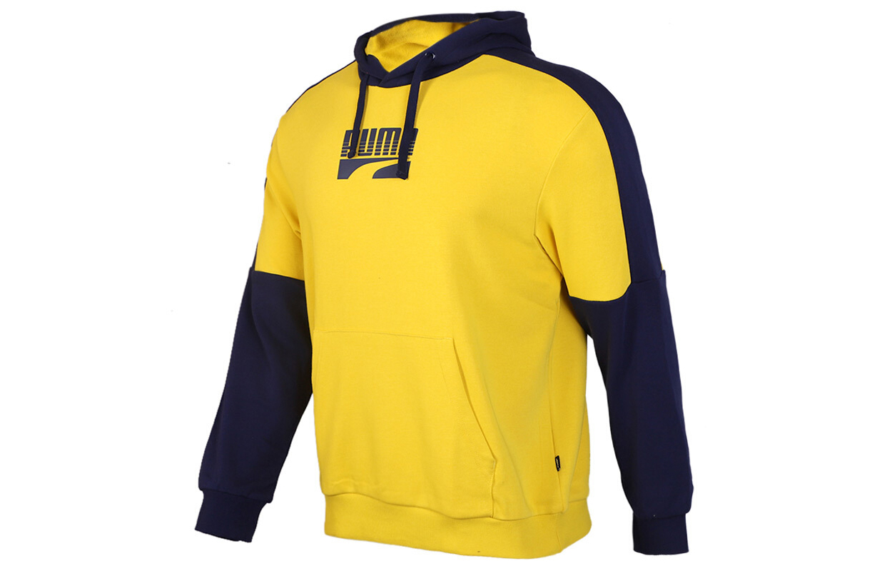 Puma Retro Sports Pullover Sweatshirt Yellow Breathable Knit Casualwear 581664-20