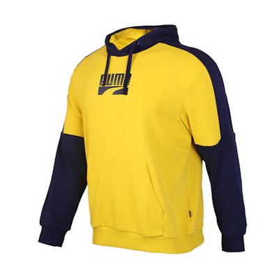 Puma Retro Sports Pullover Sweatshirt Yellow Breathable Knit Casualwear 581664-20