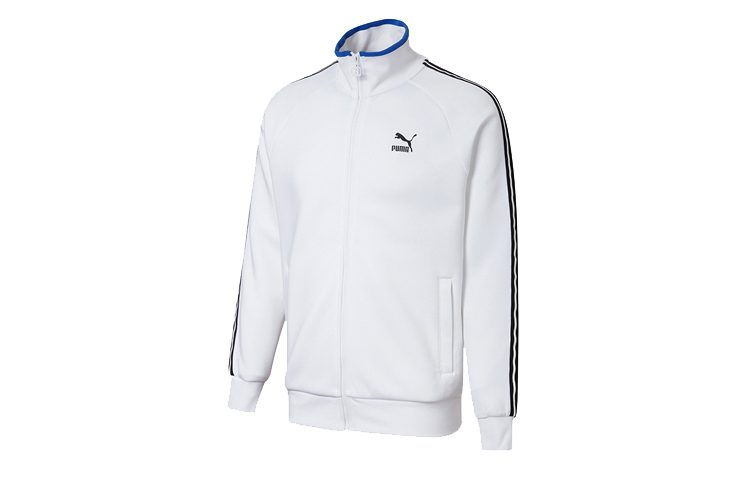 Puma Retro Sports Zip Jacket with Colorblock and Logo for Men - White 598135-02