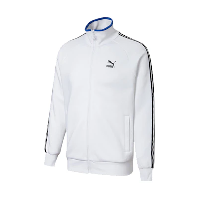 Puma Retro Sports Zip Jacket with Colorblock and Logo for Men - White 598135-02