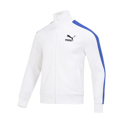 Puma Retro Track Jacket White with Colorblock Stripes and Logo Print 620578-52