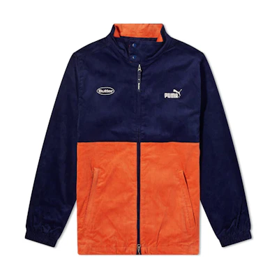 Puma Retro Zip-Up Track Jacket Navy Blue/Orange with Logo Embroidery 532436-06