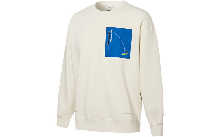 Puma ROARINGWILD Puma Pocket Crew Neck Sweatshirt Ivory White - 532596-73