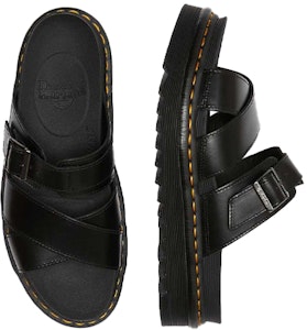 Dr.Martens 馬汀博士 Ryker 皮革 簡約時尚 厚底拖鞋 男女同款 黑色 Lookbook Dr.Martens 馬汀博士 Ryker 皮革 簡約時尚 厚底拖鞋 男女同款 黑色