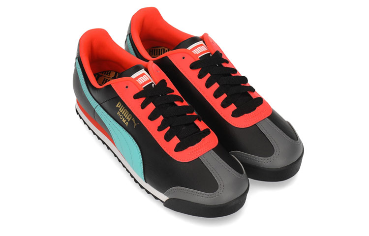 Lookbook Sepatu Lari Puma Roma Basic+ Low Top Hitam/Oranye 369571-04