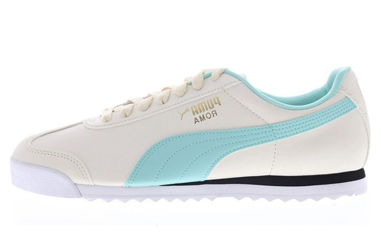 Puma Roma Basic+ Low Top Running Shoes White/Cyan 369571-18