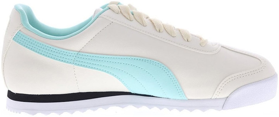 Puma Roma Basic+ Low Top Running Shoes White/Cyan 369571-18 Order Puma Roma Basic+ Low Top Running Shoes White/Cyan 369571-18