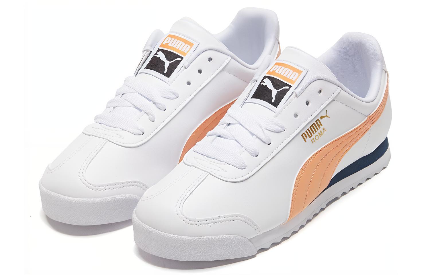 Lookbook 푸마 로마 베이직+ 화이트/오렌지 (Puma Roma Basic+ 화/오) 369571-12