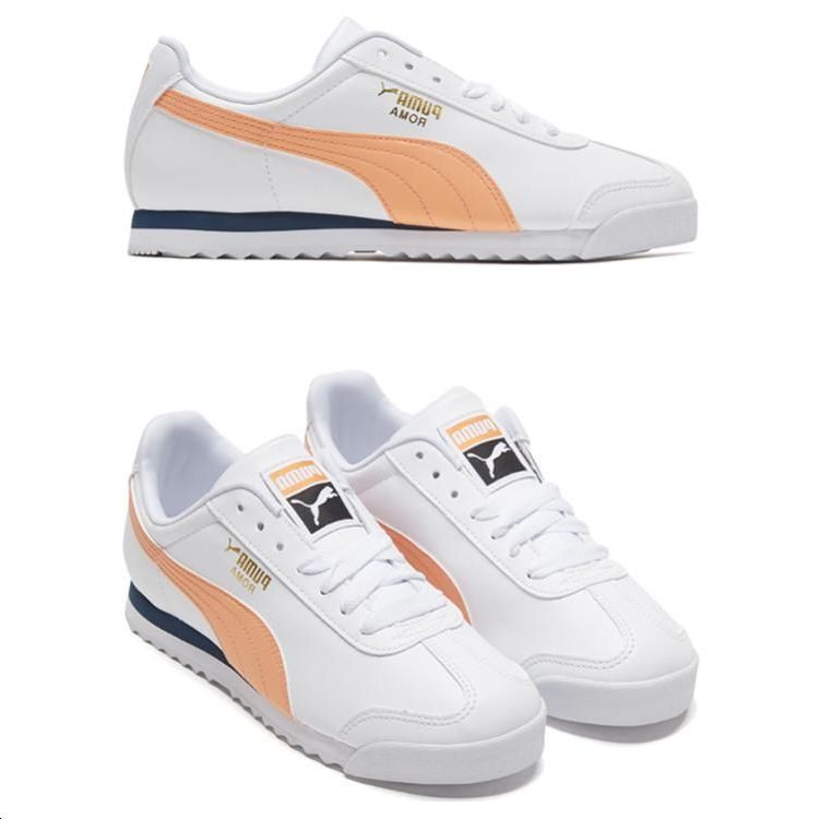 Purchase 푸마 로마 베이직+ 화이트/오렌지 (Puma Roma Basic+ 화/오) 369571-12