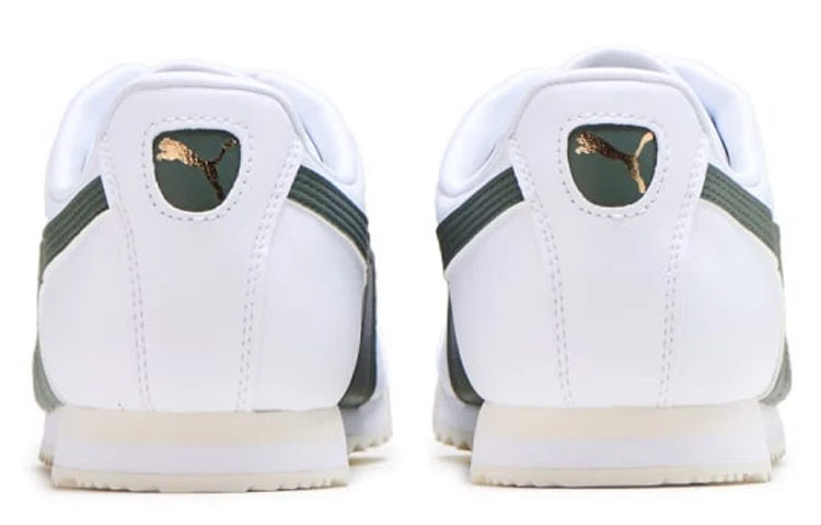 Shop 彪馬羅馬基本款耐磨防滑減震低幫訓練鞋 白色墨綠