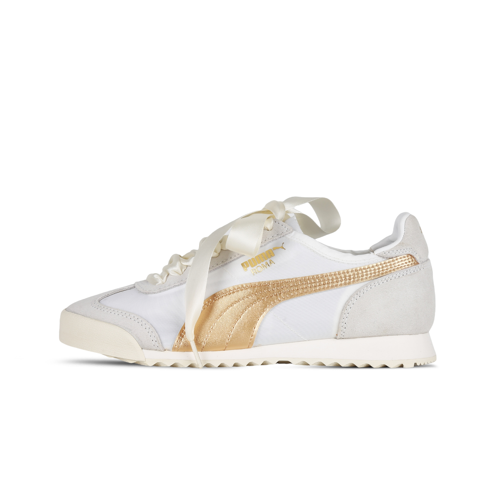 Puma Roma OG Nylon White Gold Princess Casual Trainers 362408-09 (Team368 - Men's and Women's Platinum Princess)