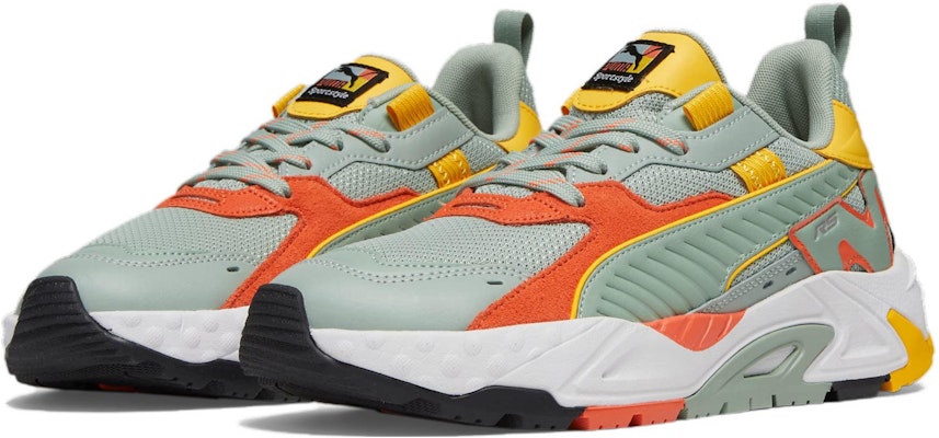 PUMA Rs-Trck Brand Love 運動舒適 減震防滑耐磨 低幫 生活休閒鞋 男款 綠橙黃 Lookbook PUMA Rs-Trck Brand Love 運動舒適 減震防滑耐磨 低幫 生活休閒鞋 男款 綠橙黃