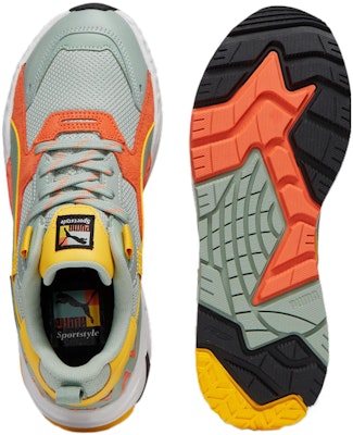 PUMA Rs-Trck Brand Love 運動舒適 減震防滑耐磨 低幫 生活休閒鞋 男款 綠橙黃 Shop PUMA Rs-Trck Brand Love 運動舒適 減震防滑耐磨 低幫 生活休閒鞋 男款 綠橙黃