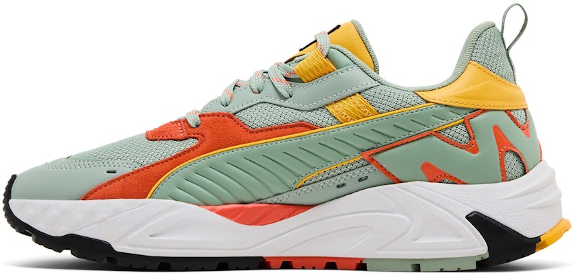 PUMA Rs-Trck Brand Love 運動舒適 減震防滑耐磨 低幫 生活休閒鞋 男款 綠橙黃 Lookbook PUMA Rs-Trck Brand Love 運動舒適 減震防滑耐磨 低幫 生活休閒鞋 男款 綠橙黃