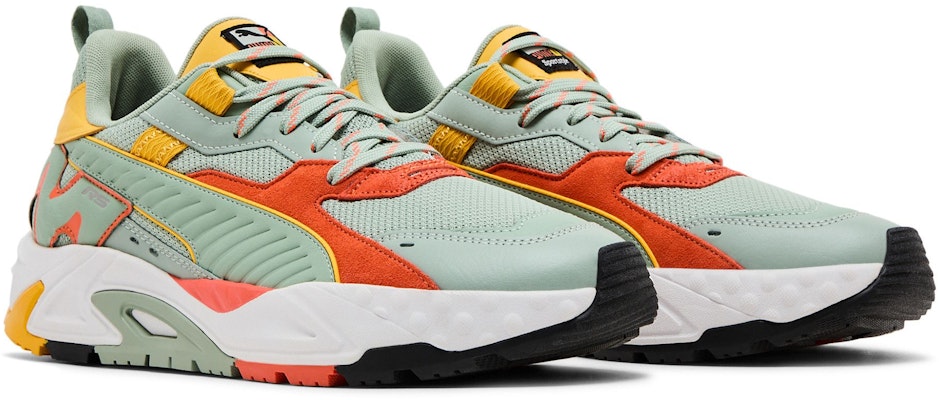 PUMA Rs-Trck Brand Love 運動舒適 減震防滑耐磨 低幫 生活休閒鞋 男款 綠橙黃 Cheap PUMA Rs-Trck Brand Love 運動舒適 減震防滑耐磨 低幫 生活休閒鞋 男款 綠橙黃