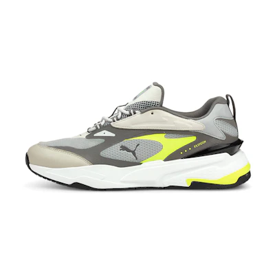 Puma RS-Fast Neon Running Shoes White/Brown/Yellow