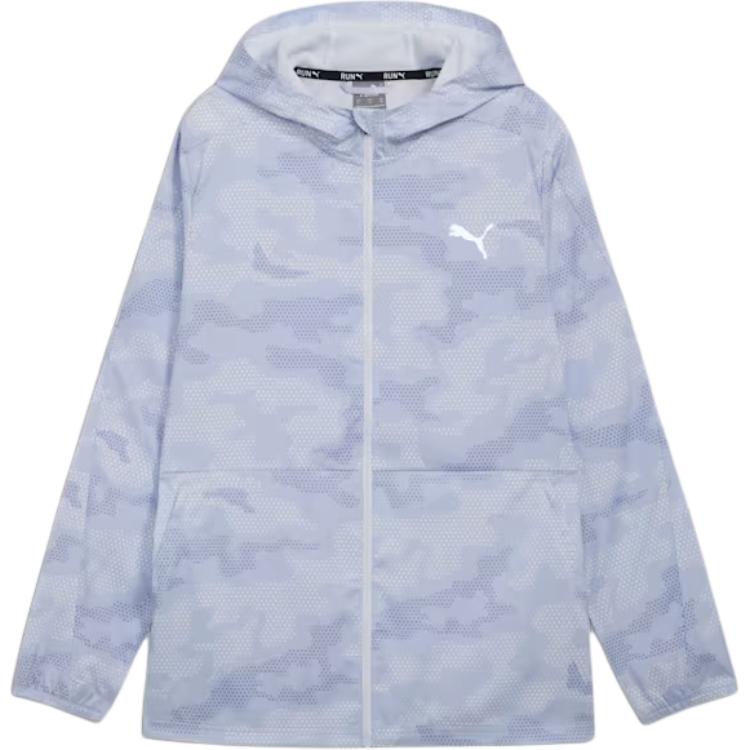 Puma Run Favorite Silver Fog Breathable Hooded Jacket Long Sleeve 525605-95