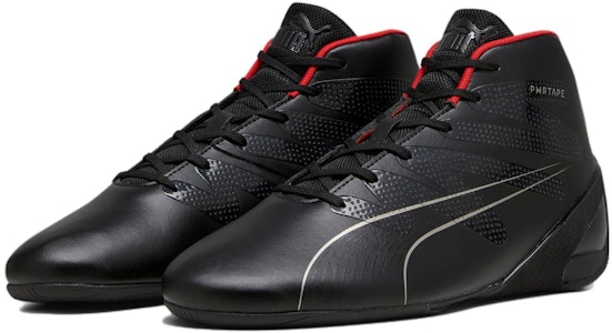 PUMA Scuderia Ferrari 驾駛鞋 Carbon Cat Mid 舒適賽車 耐磨支撐平衡 中幫 生活休閒鞋 男款 黑色 Lookbook PUMA Scuderia Ferrari 驾駛鞋 Carbon Cat Mid 舒適賽車 耐磨支撐平衡 中幫 生活休閒鞋 男款 黑色