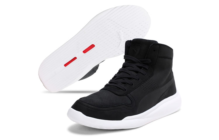 Lookbook プーマ フェラーリ ポディオ2 ミッド 黒白 306022-01