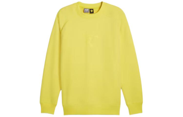 Puma Scuderia Ferrari Race Big Shield Yellow Crewneck Sweatshirt Mens 623802-07